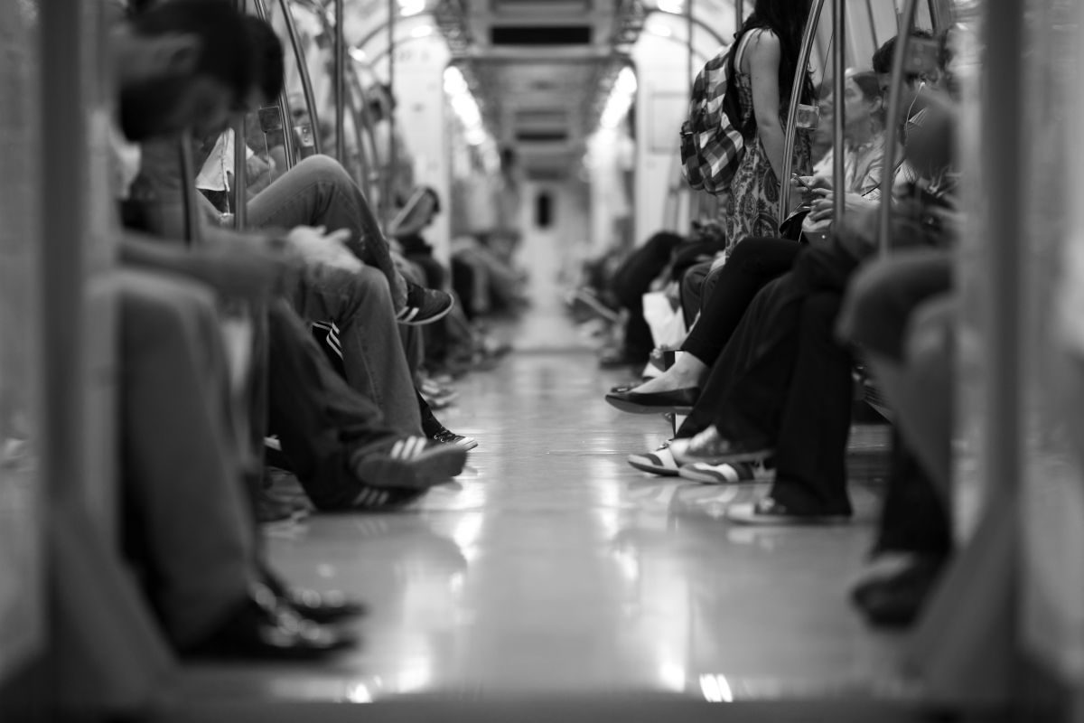 Quiet train atmosphere in Japan