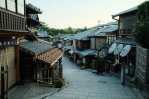 Traditional samurai houses and peaceful historic streets in Japan